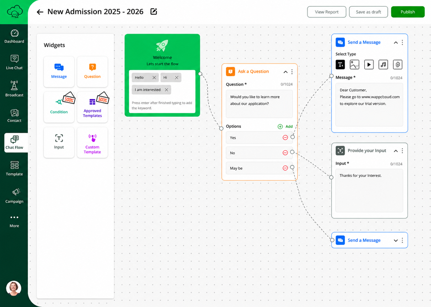 Drag and Drop WhatsApp Chatbot Builder