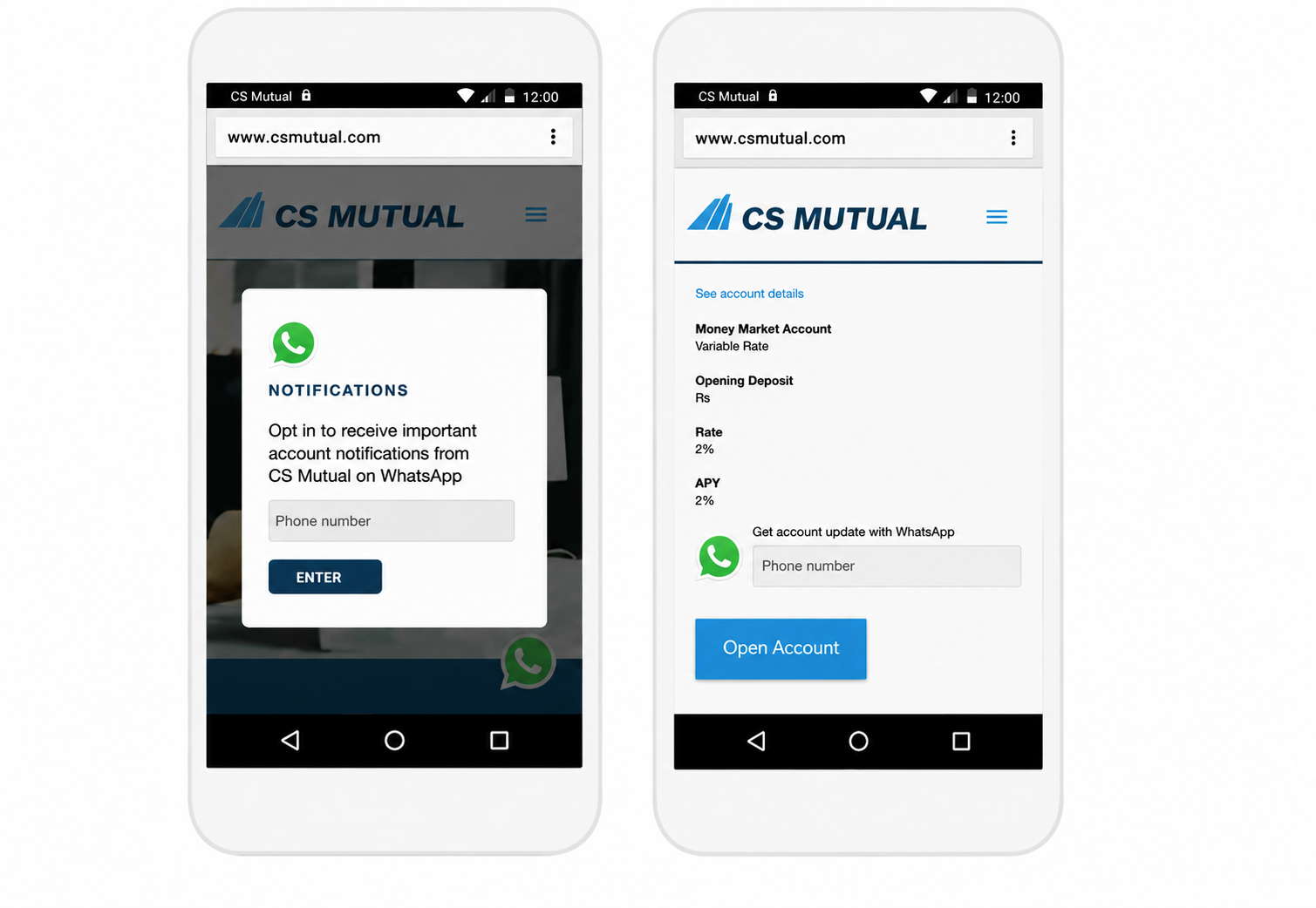 Website WhatsApp Opt-In Popup